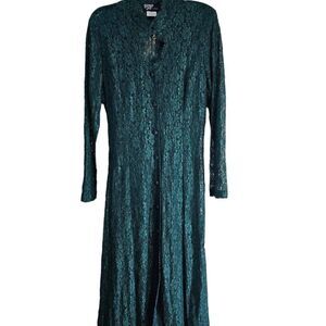 Vintage Dawn Joy Maxi Dress Womens Size S Green Lace Renaissance Fair Fairy